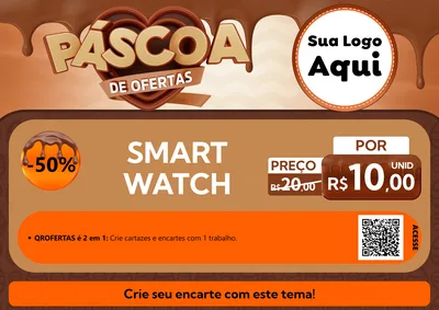Modelo de Cartaz para Cartaz A4 Horizontal com o tema Páscoa de Ofertas para Informática