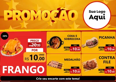 Modelo de Encarte para Encarte A4 Horizontal com o tema Promoção para Assados