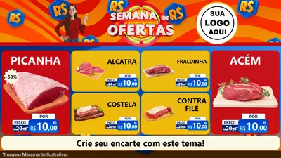 Modelo de TV para TV Horizontal com o tema Semana de Ofertas para Açougue