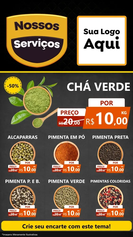 Modelo de Rede Social para Stories com o tema Nossos Serviços para Produtos Naturais