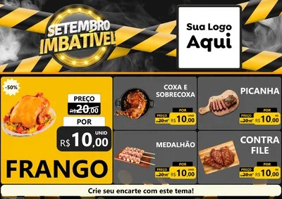Modelo de Encarte para Encarte A4 Horizontal com o tema Setembro Imbatível para Assados