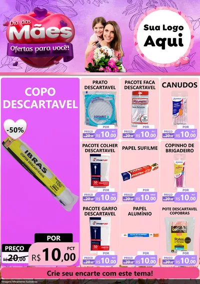 Modelo de Encarte para Encarte A4 Vertical com o tema Dia das Mães Ofertas para Você! para Embalagens