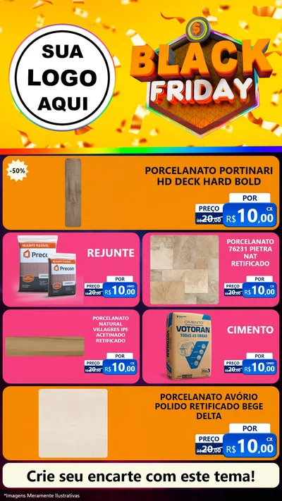 Modelo de TV para TV Vertical com o tema Black Friday para Pisos e revestimentos