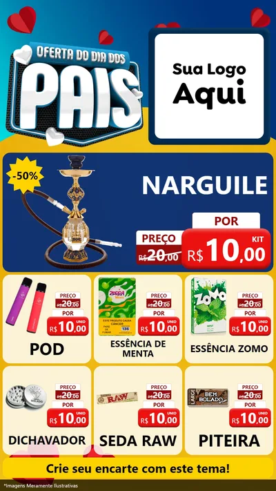 Modelo de Rede Social para Stories com o tema Oferta Do Dia Dos Pais para Tabacaria