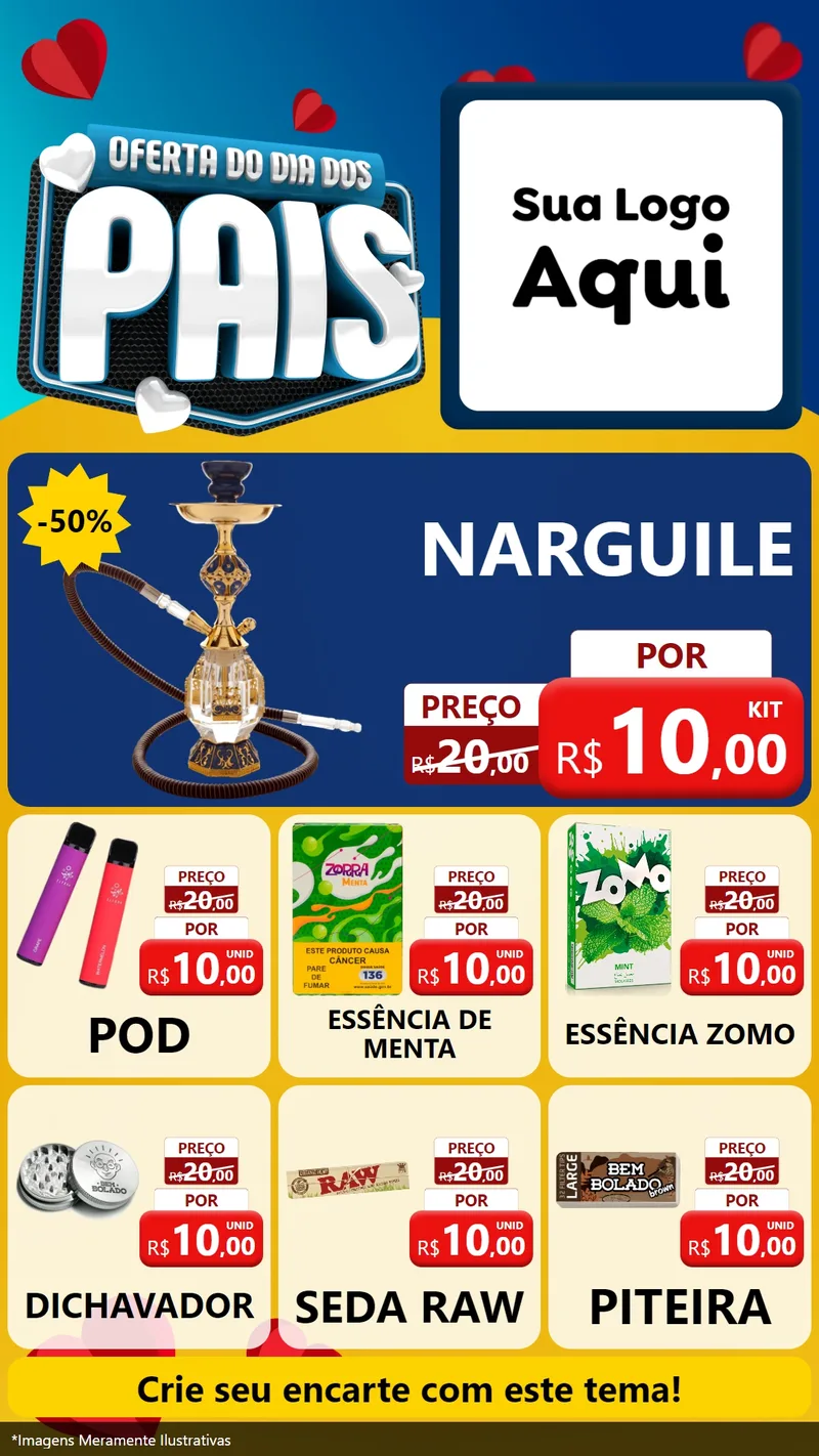 Modelo de Rede Social para Stories com o tema Oferta Do Dia Dos Pais para Tabacaria