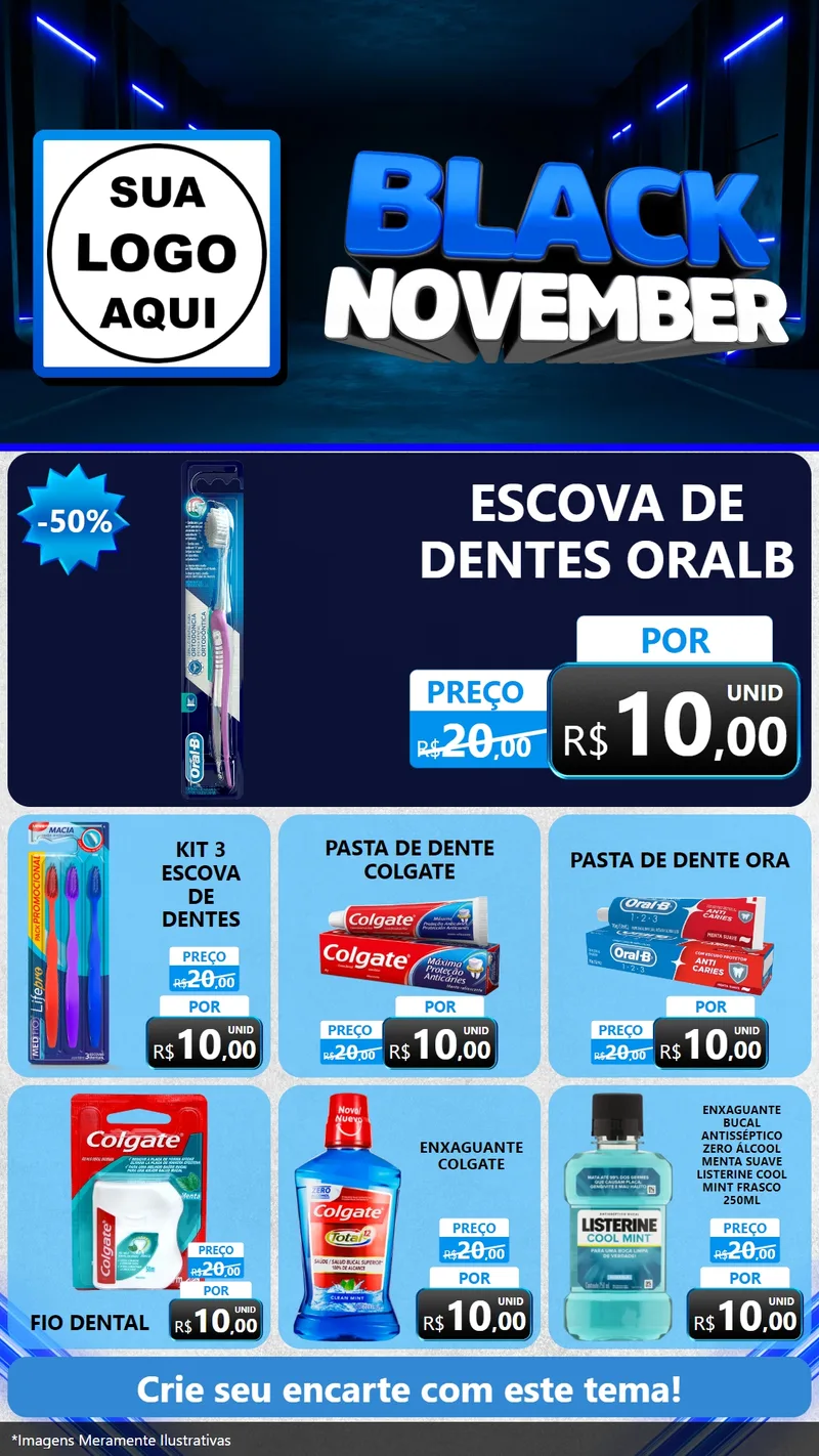 Modelo de Rede Social para Stories com o tema Black November para Higiene Pessoal