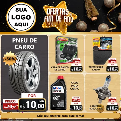 Modelo de Rede Social para Feed Facebook com o tema Ofertas de Fim de Ano para Auto peças