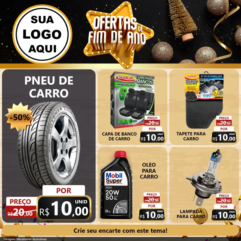 Modelo de Rede Social para Feed Facebook com o tema Ofertas de Fim de Ano para Auto peças