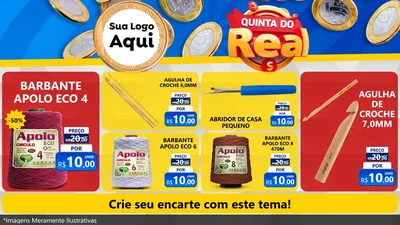 Modelo de TV para TV Horizontal com o tema Quinta do Real para Armarinho e Aviamentos