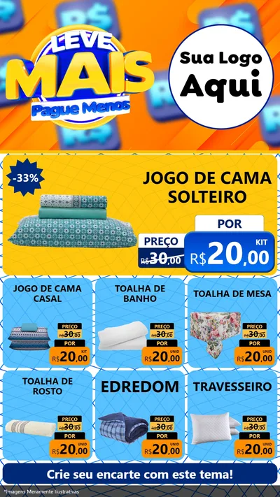 Modelo de Rede Social para Stories com o tema Leve Mais, Pague Menos para Cama, Mesa e Banho