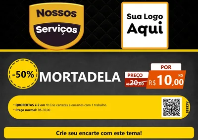 Modelo de Cartaz para Cartaz A4 Horizontal com o tema Nossos Serviços para Frios e Laticínios