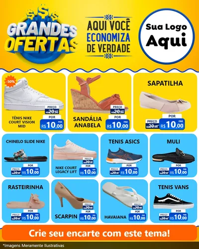 Modelo de Rede Social para Feed Instagram com o tema Grandes Ofertas para Calçados