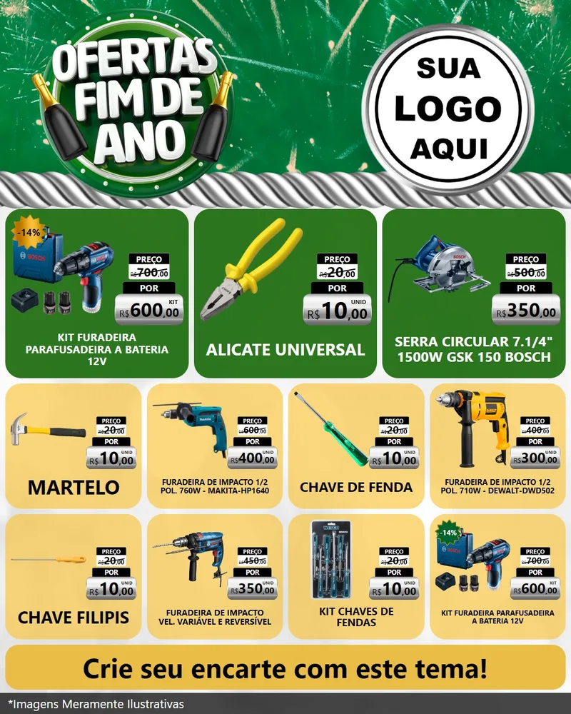Modelo de Rede Social para Feed Instagram com o tema Ofertas Fim de Ano para Maquinas e Ferramentas