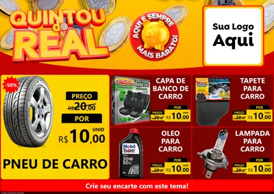 Modelo de Encarte para Encarte A4 Horizontal com o tema Quintou do Real para Auto peças