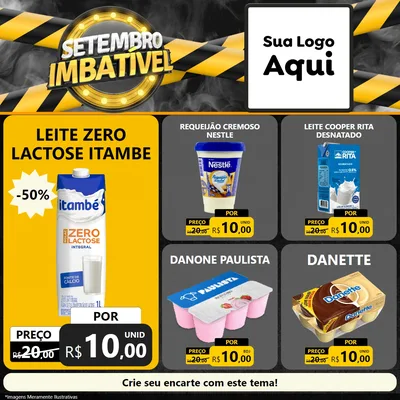 Modelo de Rede Social para Feed Facebook com o tema Setembro Imbatível para Frios e Laticínios