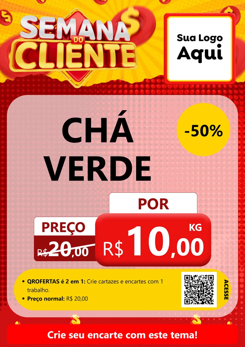 Modelo de Cartaz para Cartaz A4 Vertical com o tema Semana do Cliente para Produtos Naturais