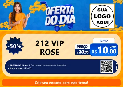 Modelo de Cartaz para Cartaz A4 Horizontal com o tema Oferta do Dia para Perfumes