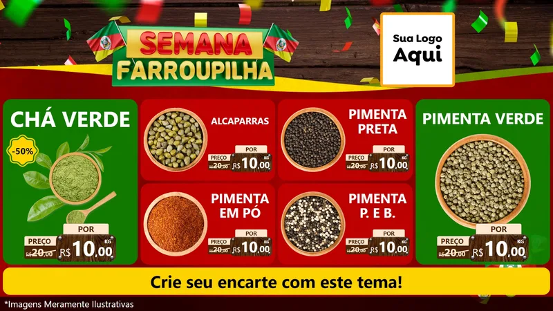 Modelo de TV para TV Horizontal com o tema Semana Farroupilha para Produtos Naturais