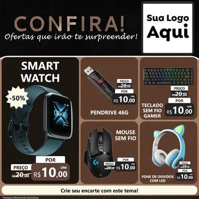 Modelo de Rede Social para Feed Facebook com o tema Confira! Ofertas que irão te surpreender! para Informática