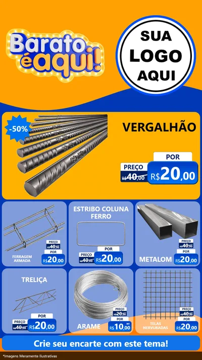 Modelo de Rede Social para Stories com o tema Barato é aqui para Ferragens