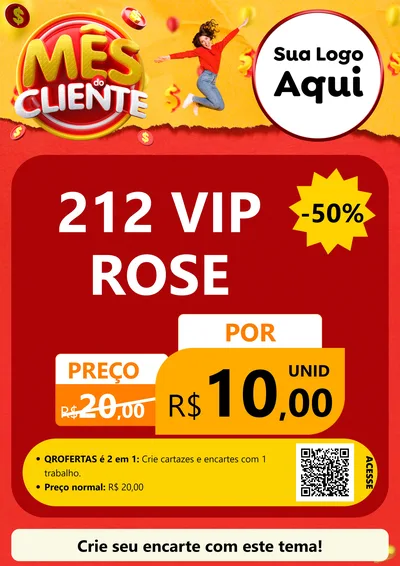Modelo de Cartaz para Cartaz A4 Vertical com o tema Mês do Cliente para Perfumes