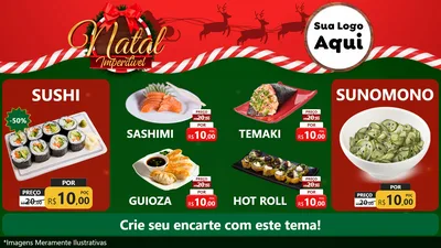 Modelo de TV para TV Horizontal com o tema Natal Imperdível para Comida japonesa