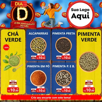 Modelo de Rede Social para Feed Facebook com o tema Dia D - O Dia Mais Barato Do Mês para Produtos Naturais