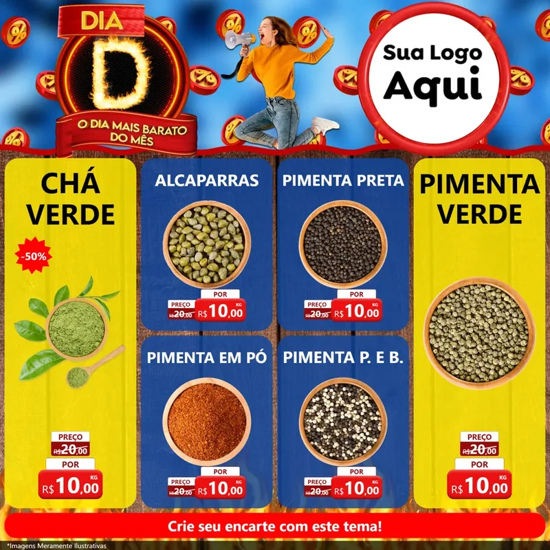 Modelo de Rede Social para Feed Facebook com o tema Dia D - O Dia Mais Barato Do Mês para Produtos Naturais