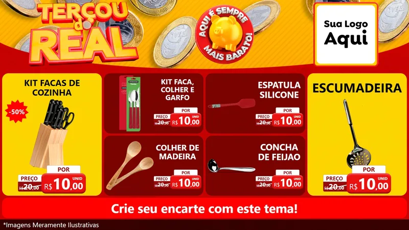 Modelo de TV para TV Horizontal com o tema Terçou do Real para Utilidades Domésticas