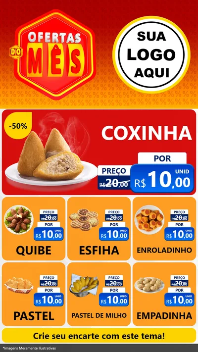 Modelo de Rede Social para Stories com o tema Ofertas do Mês para Salgadaria