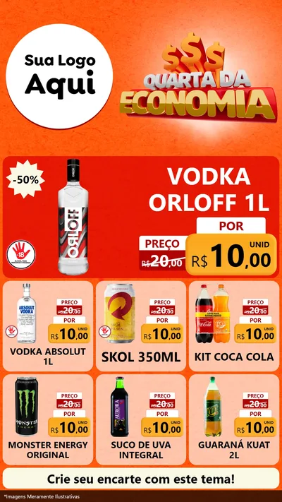 Modelo de Rede Social para Stories com o tema Quarta da Economia para Distribuidora de bebidas