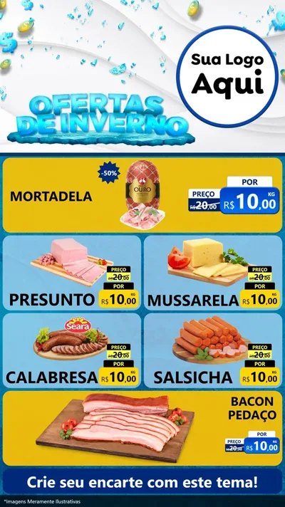 Modelo de TV para TV Vertical com o tema Ofertas de Inverno para Frios e Laticínios