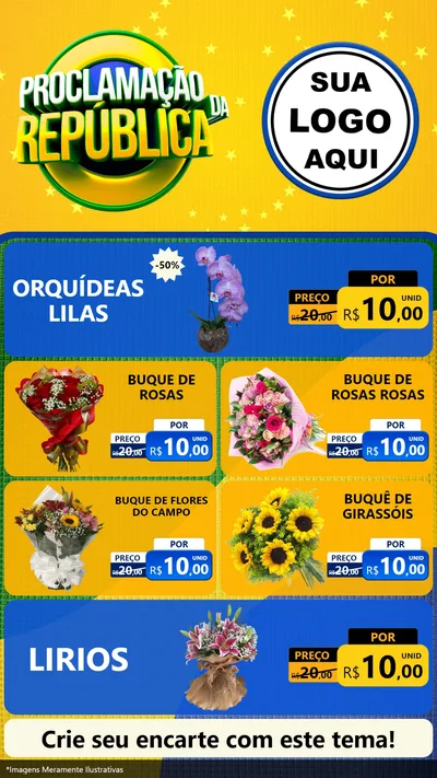 Modelo de TV para TV Vertical com o tema Proclamação da República para Floricultura e jardim