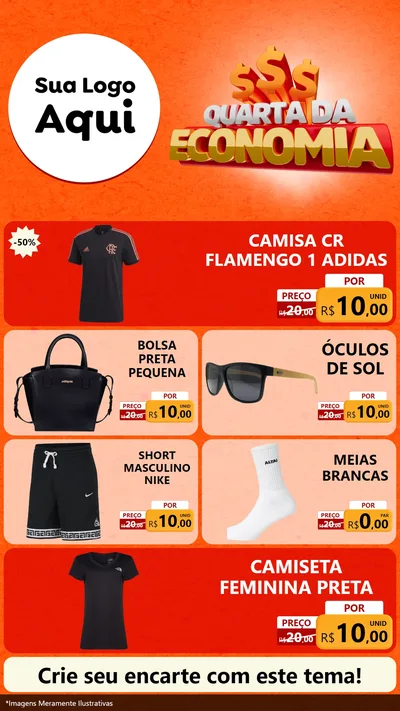 Modelo de TV para TV Vertical com o tema Quarta da Economia para Roupas e acessórios