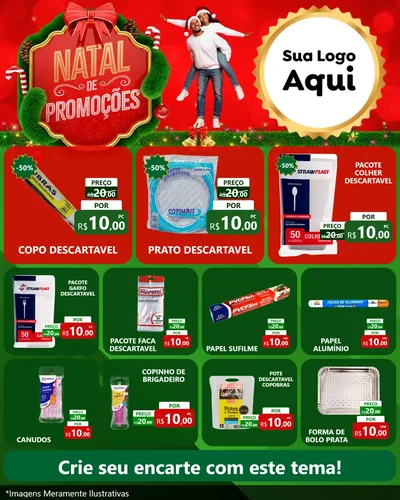 Modelo de Rede Social para Feed Instagram com o tema Natal de Promoções para Embalagens