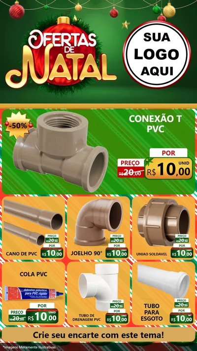 Modelo de Rede Social para Stories com o tema Ofertas de Natal para Tubos e conexões