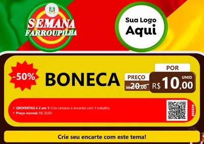 Modelo de Cartaz para Cartaz A4 Horizontal com o tema Semana Farroupilha para Brinquedos
