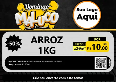 Modelo de Cartaz para Cartaz A4 Horizontal com o tema Domingo Maluco para Supermercado