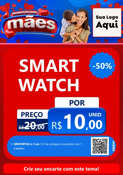 Modelo de Cartaz para Cartaz A4 Vertical com o tema Promoção das Mães para Informática
