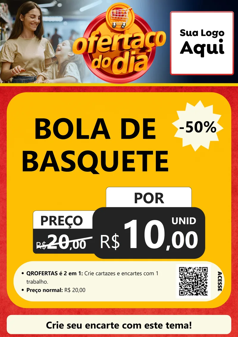 Modelo de Cartaz para Cartaz A4 Vertical com o tema Ofertaço Do Dia para Artigos Esportivos