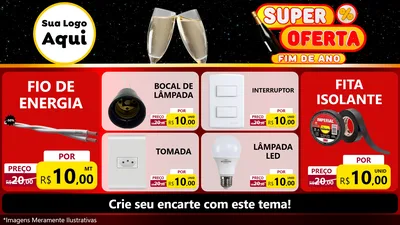 Modelo de TV para TV Horizontal com o tema Super Oferta Fim de Ano para Materiais Elétricos