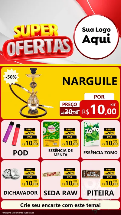 Modelo de Rede Social para Stories com o tema Super Ofertas para Tabacaria