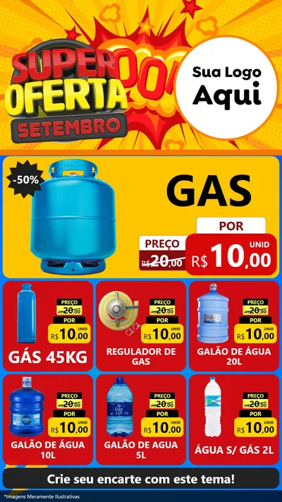 Modelo de Rede Social para Stories com o tema Super Oferta Setembro para Água e gás