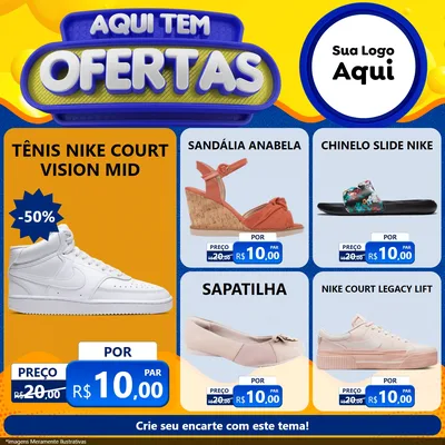 Modelo de Rede Social para Feed Facebook com o tema Aqui Tem Ofertas para Calçados