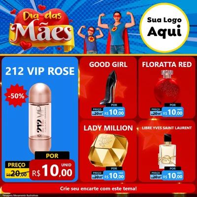 Modelo de Rede Social para Feed Facebook com o tema Dia das Mães para Perfumes