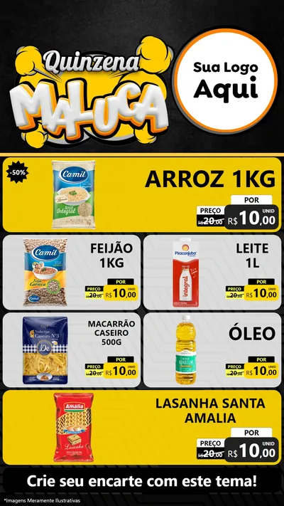 Modelo de TV para TV Vertical com o tema Quinzena Maluca para Supermercado