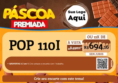 Modelo de Cartaz para Cartaz A4 Horizontal com o tema Páscoa Premiada para Concessionaria de Motos