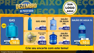 Modelo de TV para TV Horizontal com o tema Dezembro de Preço Baixo para Água e gás