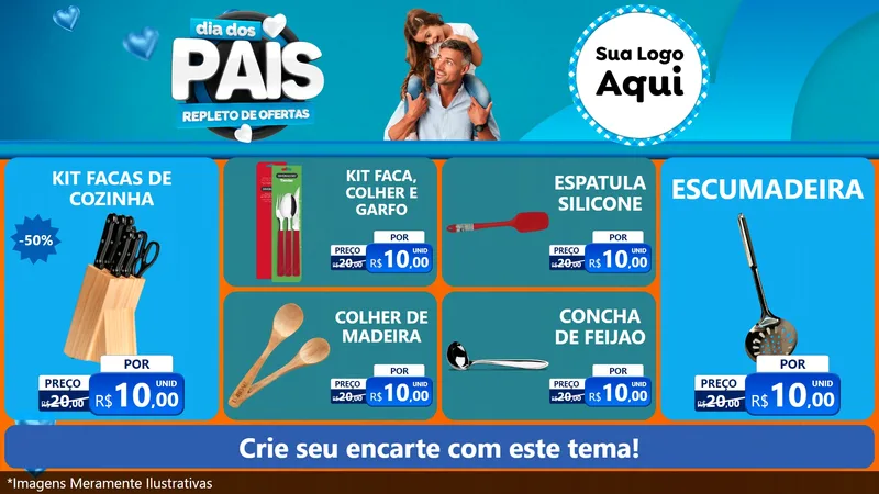 Modelo de TV para TV Horizontal com o tema Dia Dos Pais Repleto de Ofertas para Utilidades Domésticas