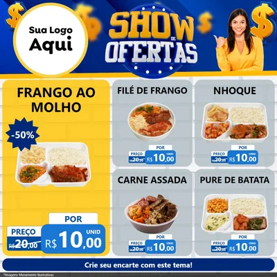 Modelo de Rede Social para Feed Facebook com o tema Show de Ofertas para Restaurante